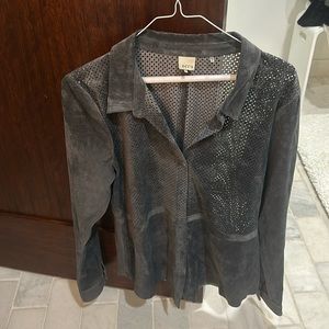 Beautiful suede perforated suede shirt/jacket